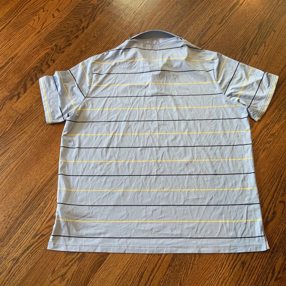 Ralph Lauren‎ Shirt Mens 2XL Blue Striped RLX Short Sleeve Performance Polo
